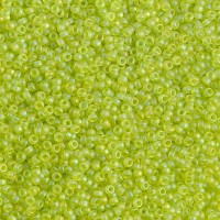 Transp Chartreuse AB Matte Miyuki 15/0 seed beads, colour 0143FR, 100g Wholesale Pack