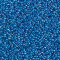 Transp Capri Blue AB Matte Miyuki 15/0 seed beads, colour 0149FR, 8.2g approx.