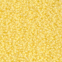 Yellow Lined Crystal Miyuki 15/0 seed beads, colour 0201, 8.2g approx.