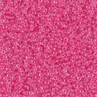 Carnation Pink Lined Crystal Miyuki 15/0 seed beads, colour 0208, 8.2g approx.