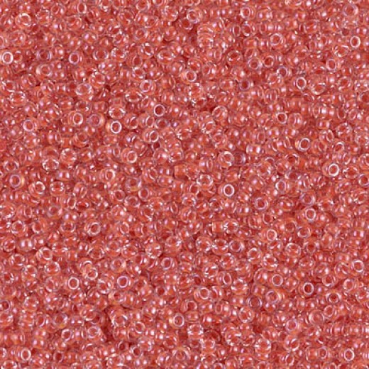 Salmon Lined Crystal Miyuki 15/0 seed beads, colour 0214, 100g Wholesale Pack