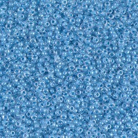 Sky Blue Lined Crystal Miyuki 15/0 seed beads, colour 0221, 8.2g approx.