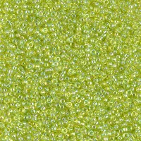 Transparent Chartreuse AB Miyuki 15/0 seed beads, colour 0258, 8.2g approx.