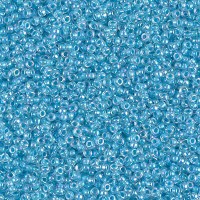 Aqua Lined Crystal AB Miyuki 15/0 seed beads, colour 0278, 100g Wholesale Pack