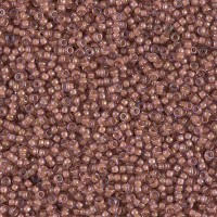 Lined Cinnamon Luster Miyuki 15/0 seed beads, colour 0337, 8.2g approx.