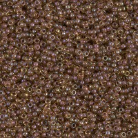 Mauve Lined Lt.Topaz Luster Miyuki 15/0 seed beads, colour 0379, 8.2g approx.