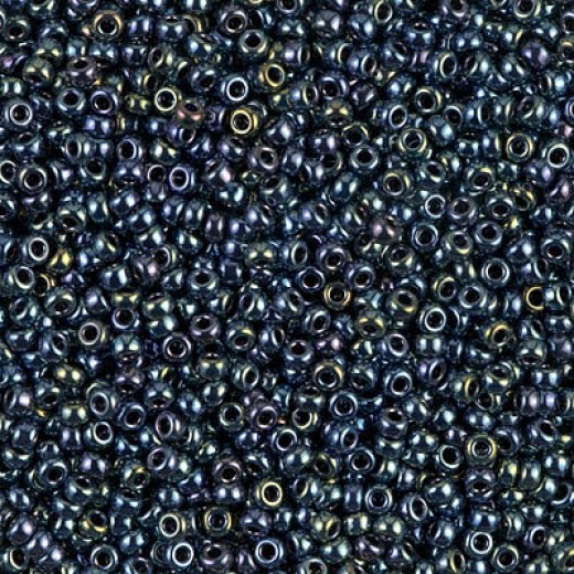 Gunmetal Iris Miyuki 15/0 seed beads, colour 0456, 100g Wholesale Pack