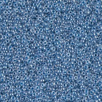 Dark Sky Blue Ceylon Miyuki 15/0 seed beads, colour 0545, 8.2g approx.