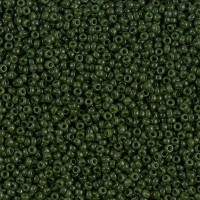 Dyed Opaque Olive Miyuki 15/0 seed beads, colour 1488, 100g Wholesale Pack