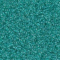 Sparkling Dark Aqua Green Lined Crystal Miyuki 15/0 seed beads, colour 1555, 8.2g approx.