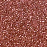 Dyed Semi-Frosted Silver Lined Lt.Cranberry Miyuki 15/0 seed beads, colour 1627, 8.2g approx.