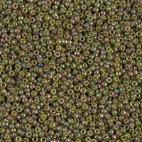 Opaque Golden Olive Luster Miyuki 15/0 seed beads, colour 1897, 8.2g approx.