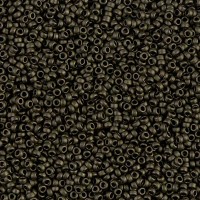 Metallic Dark Olive Matte Miyuki 15/0 seed beads, colour 2004, 8.2g approx.