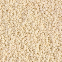 Opaque Cream Matte Miyuki 15/0 seed beads, colour 2021, 8.2g approx.