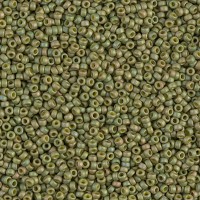 Opaque Lt. Olive Luster Matte Miyuki 15/0 seed beads, colour 2033, 8.2g approx.