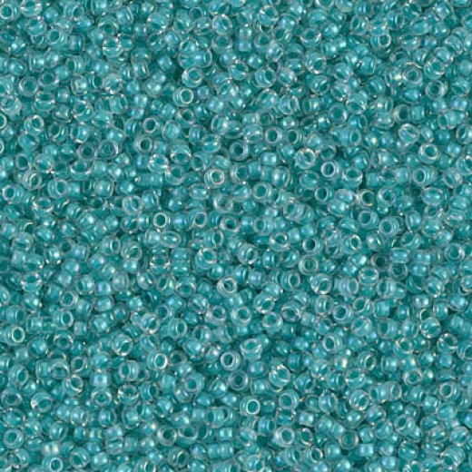 Turquoise Green Lined Crystal AB Miyuki 15/0 seed beads, colour 2208, 100g Wholesale Pack