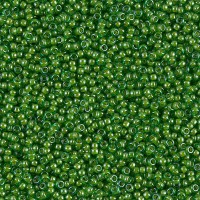 Lined Pea Green Luster Miyuki 15/0 seed beads, colour 2240, 100g Wholesale Pack