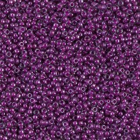 Fuchsia Lined Crystal Luster Miyuki 15/0 seed beads, colour 2247, 8.2g approx.