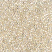 Transparent Crystal Ivory Gold Lustre,  Miyuki 15/0 Seed Beads,Colour Code 2442,Bulk Bag, 100g approx.