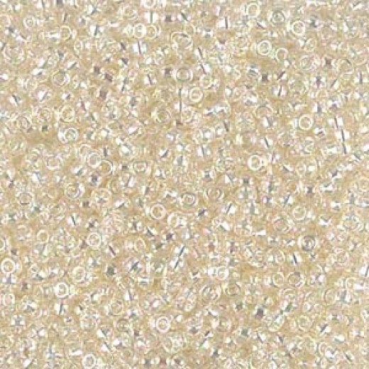 Transparent Crystal Ivory Gold Lustre,  Miyuki 15/0 Seed Beads,Colour Code 2442, Approx 8.2g.