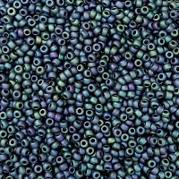 Matte Metallic Blue-Green Iris Miyuki 8/0 Seed Beads, Colour 2064, Bulk 250g pack