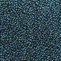 Matte Metallic Dark Teal Iris Miyuki 8/0 Seed Beads, Colour 2072, Bulk 250g pack