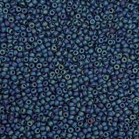 Matte Metallic Navy Green Iris Miyuki 8/0 Seed Beads, Colour 2071, Bulk 100g pack