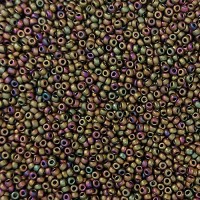 Matte Metallic Khaki Iris Luster, Colour 2069, Miyuki Seed Beads 11/0, 22g approx.