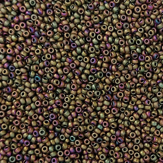 Matte Metallic Khaki Iris Miyuki 8/0 Seed Beads, Colour 2069, Bulk 250g pack