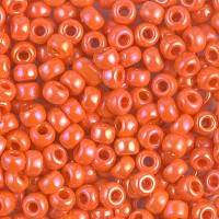 Orange Opaque AB finish Miyuki size 6/0 Colour  0406R, wholesale pack of 250g approx.