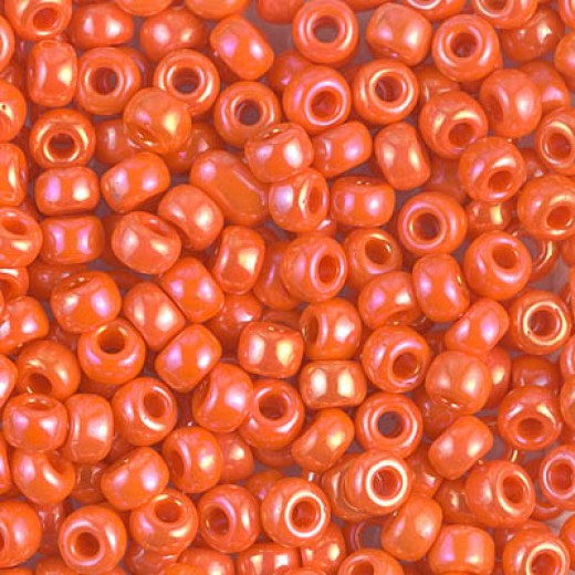 Orange Opaque AB finish Miyuki size 6/0 Colour  0406R, wholesale pack of 250g approx.