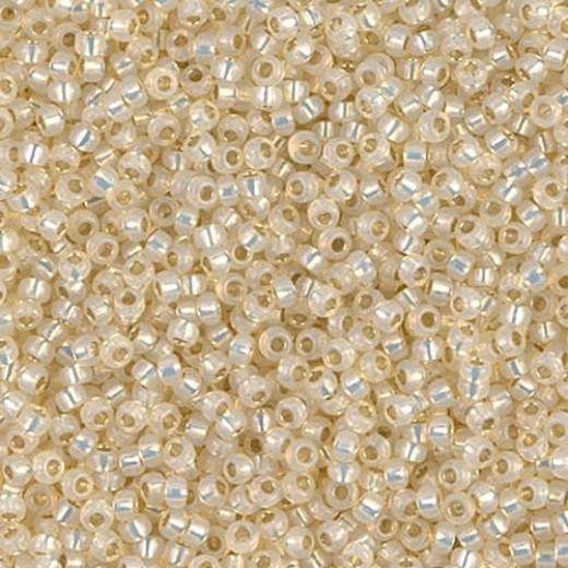 Cream Silver Lined Alabaster Miyuki Size 8/0 seed beads, Colour  0577, 22gm