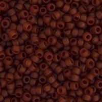 Dark Topaz Transparent Matte Miyuki Size 8/0 seed beads, Colour  0134F, 22gm