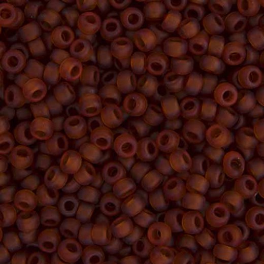 Dark Topaz Transparent Matte Miyuki Size 8/0 seed beads, Colour  0134F, 22gm