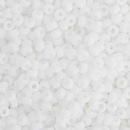 Chalk White Opaque Miyuki 8/0 Seed Beads, 250g, Colour 0402