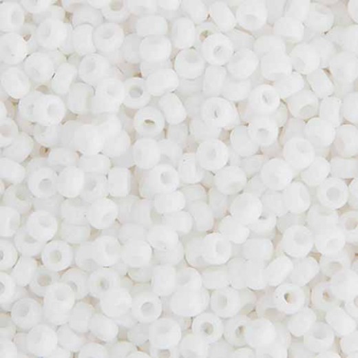 Chalk White Opaque Matte Miyuki 8/0 Seed Beads, 250g, Colour 0402F