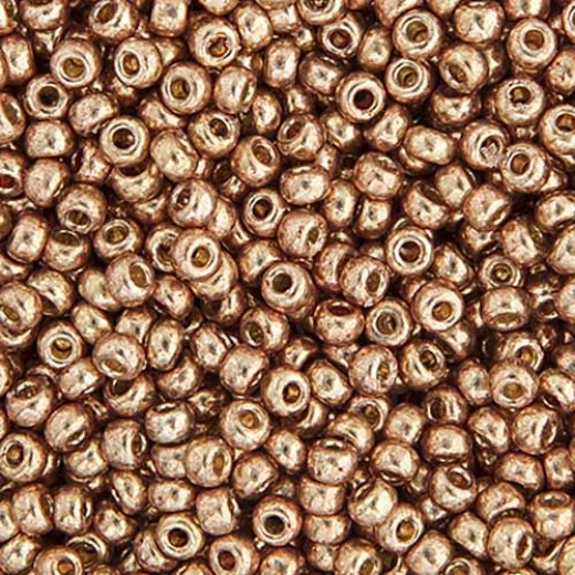 Miyuki Size 8/0 Seed Beads, Duracoat Galvanized Champagne, Colour 4204, 22gm Approx. 