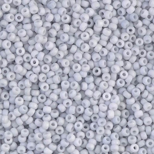 Matte Opaque Pale Blue-Grey Miyuki Size 8/0 seed beads, Colour 2026, 22gm