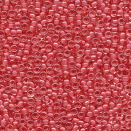 Coral Lined Crystal Miyuki Size 8/0 seed beads, Colour  8-0204, 22gm