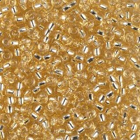 Light Gold Silver Lined Miyuki Size 8/0 seed beads, Colour  0002, 250gm Wholesale Pack