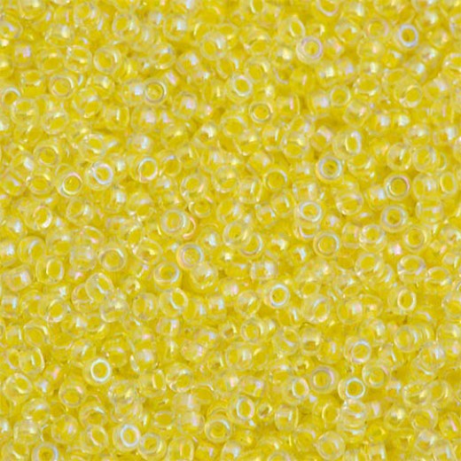 Light Yellow Lined Crystal AB Miyuki Size 8/0 seed beads, Colour 273, 22gm