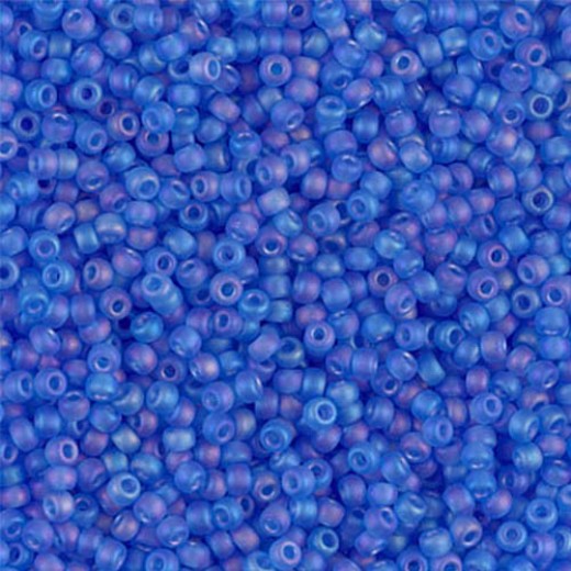 Matte Transparent Sapphire AB, Miyuki 11/0 Seed Beads, Colour 0150FR, 22g Approx