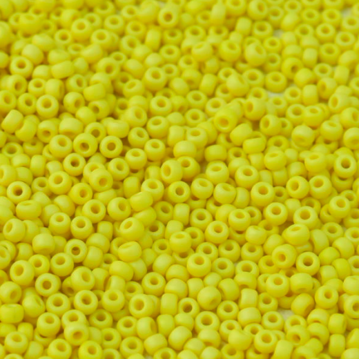 AB Matte Yellow Opaque, Miyuki 11/0 Seed Beads, 22g, Colour 0404FR