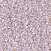 Bulk Bag Pink Silver Lined Dyed Alabaster Miyuki 6/0 Seed Beads, 250g, Colour 0643