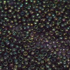 Dark Green Rainbow Glazed Luster, Colour 2446, Miyuki 11/0, 22g approx.