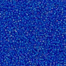 Semi Matte Transparent Blue AB, Miyuki 11/0 Seed Beads, Colour 150SFR, 22g Appro...