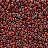 Opaque Red Picasso, Miyuki 11/0 Seed Beads, Colour 4513, 250 Grams