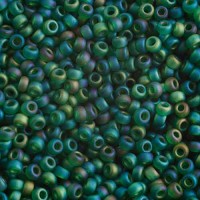 Frost Green Rainbow, Miyuki 11/0 Seed Beads, Colour 0146FR, 250 Grams