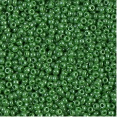 Miyuki Size 11 Seed Beads, Green Opaque Luster, Colour 0431, 22g Approx.