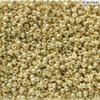 Duracoat Galvanised Yellow Gold Miyuki 11/0 Seed Beads, Colour 5102, 22g approx.